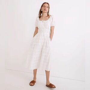 Madewell Sophia Midi Dress in Seersucker Check